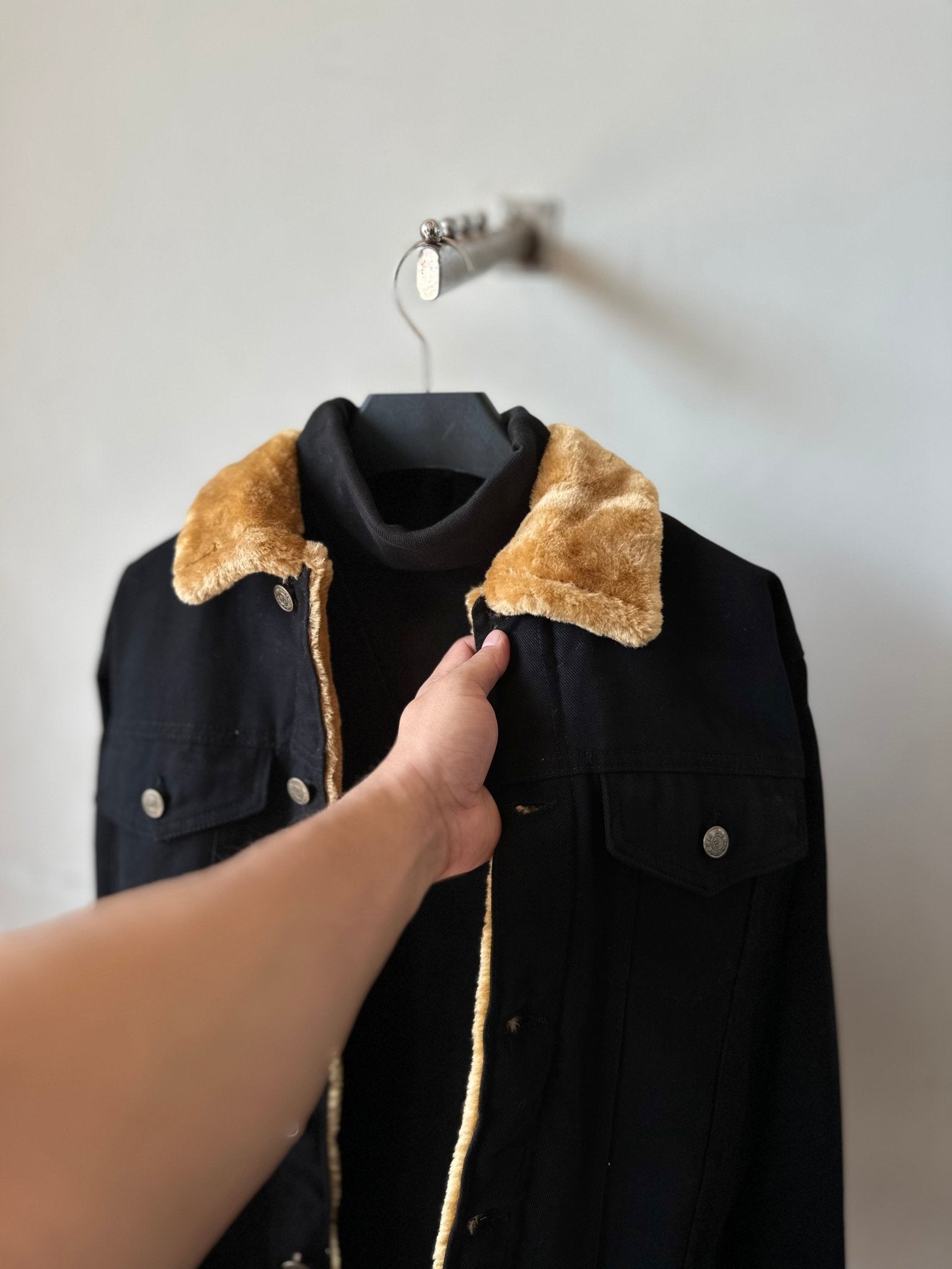 Half Fur Denim Jacket