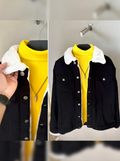 Half Fur Denim Jacket