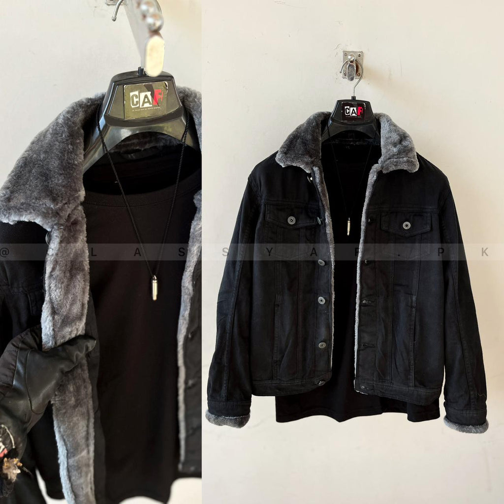 Half Fur Denim Jacket